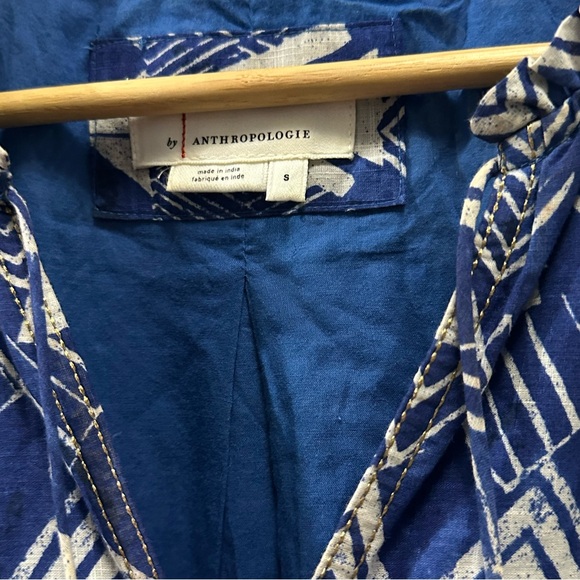 Anthropologie blue abstract tiered maxi dress size XS/S - Picture 9 of 12